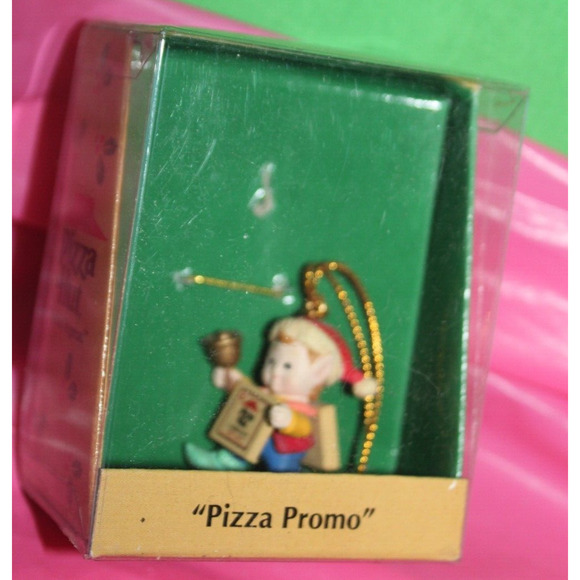 Enesco Small Wonders Pizza Hut Promo 1994 Holiday Vintage Ornament 599131 - Picture 3 of 4